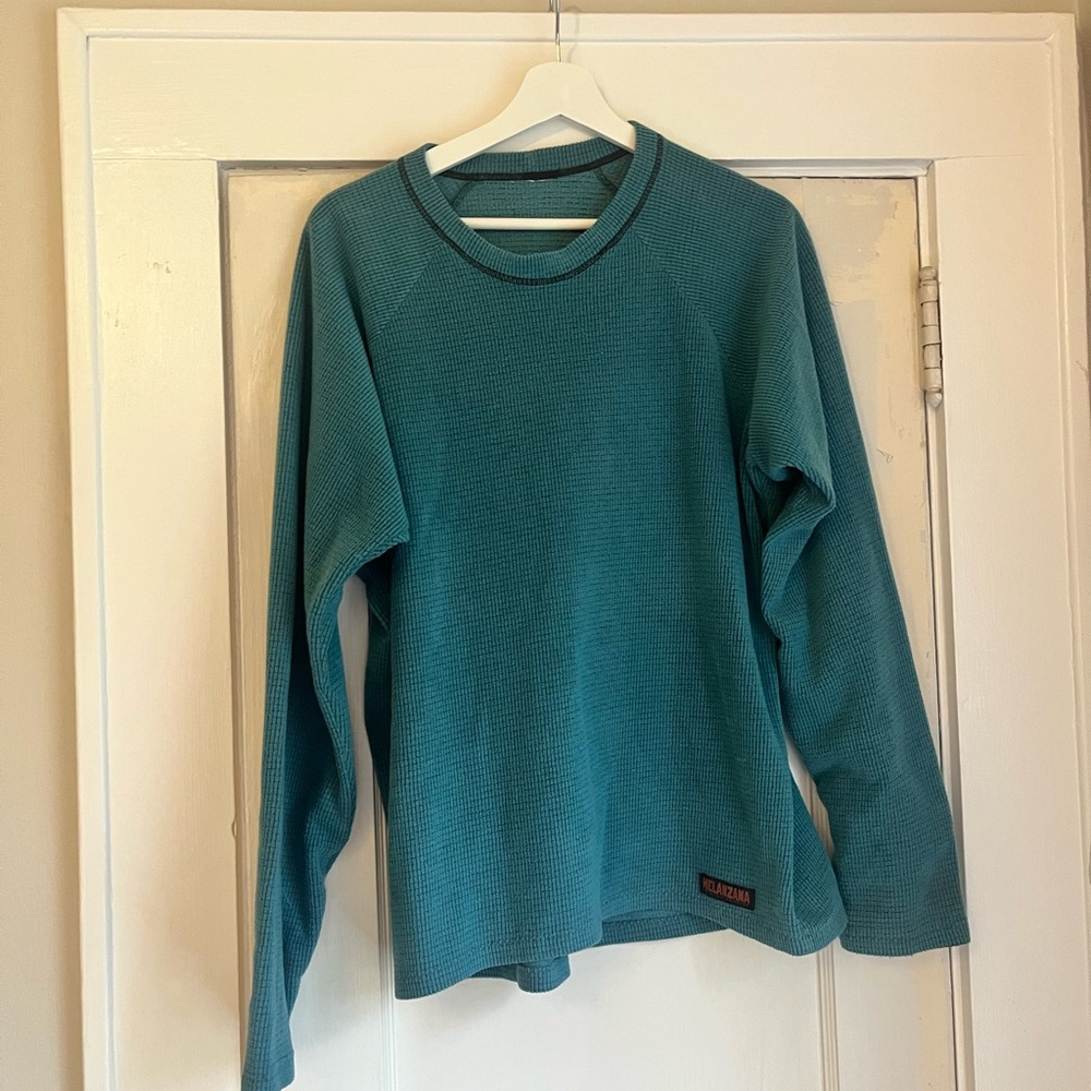 Melanzana Men’s Microgrid Fleece Crew Neck Teal